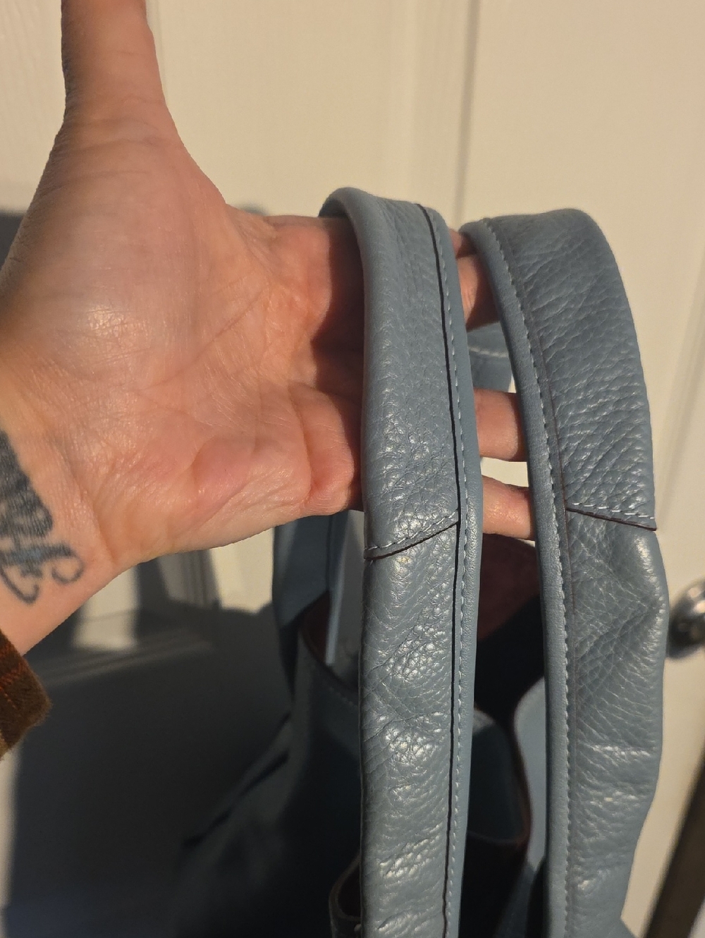 1941 Coach Bandit 39 Hobo Pale Blue Leather - Picture 8 of 14